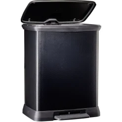 Poubelle à pédale plastique noir carbone 30L