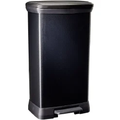 Poubelle à pédale plastique noir carbone 50L