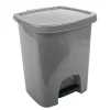 Poubelle à pédale rectangulaire grise 6L