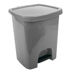 Poubelle à pédale rectangulaire grise 6L