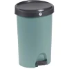 Poubelle à pédale vert et gris 27 L