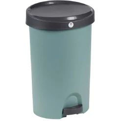 Poubelle à pédale vert et gris 27 L