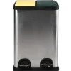 Poubelle à pédales tri sélectif 2 x 20 L