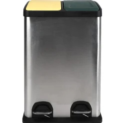 Poubelle à pédales tri sélectif 2 x 20 L