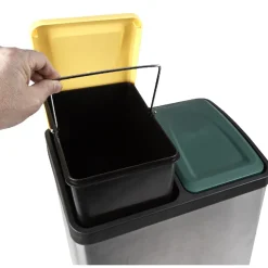 Poubelle à pédales tri sélectif 2 x 20 L
