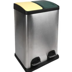 Poubelle à pédales tri sélectif 2 x 20 L