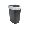 Poubelle à rabat 10 L noir et gris