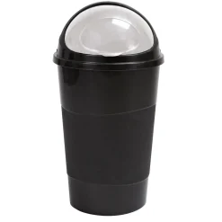 Poubelle à rabat 50 L noire