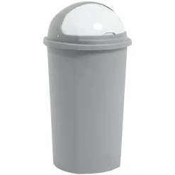 Poubelle à rabat grise Ø39,5xH75cm 50L