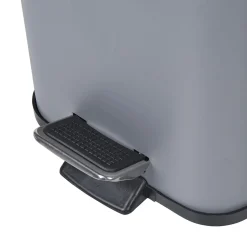 Poubelle carrée 3L à pédale métal gris