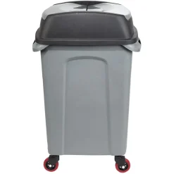 Poubelle de garage 70L sur 4 roulettes