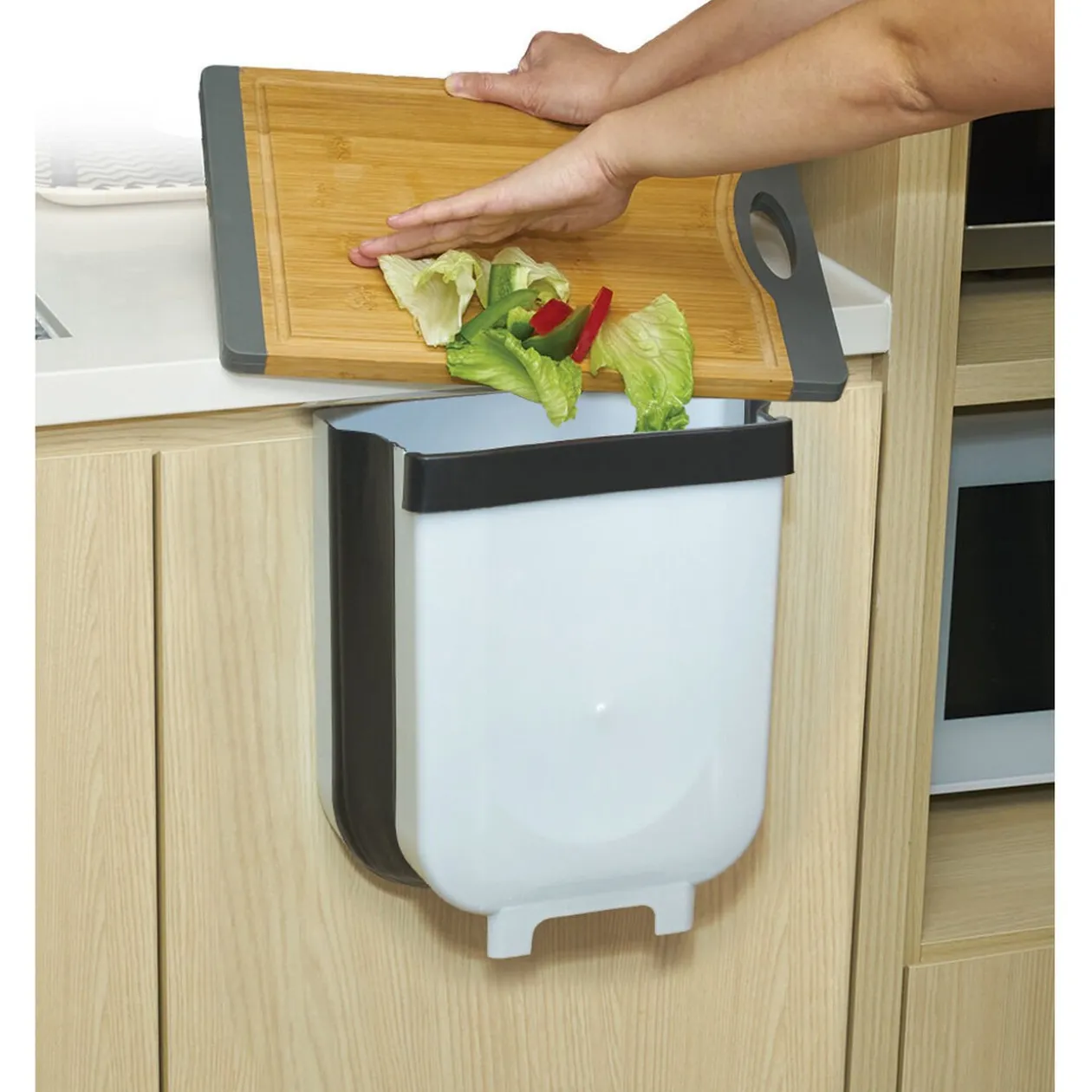 Poubelle de porte amovible et rétractable 9 L