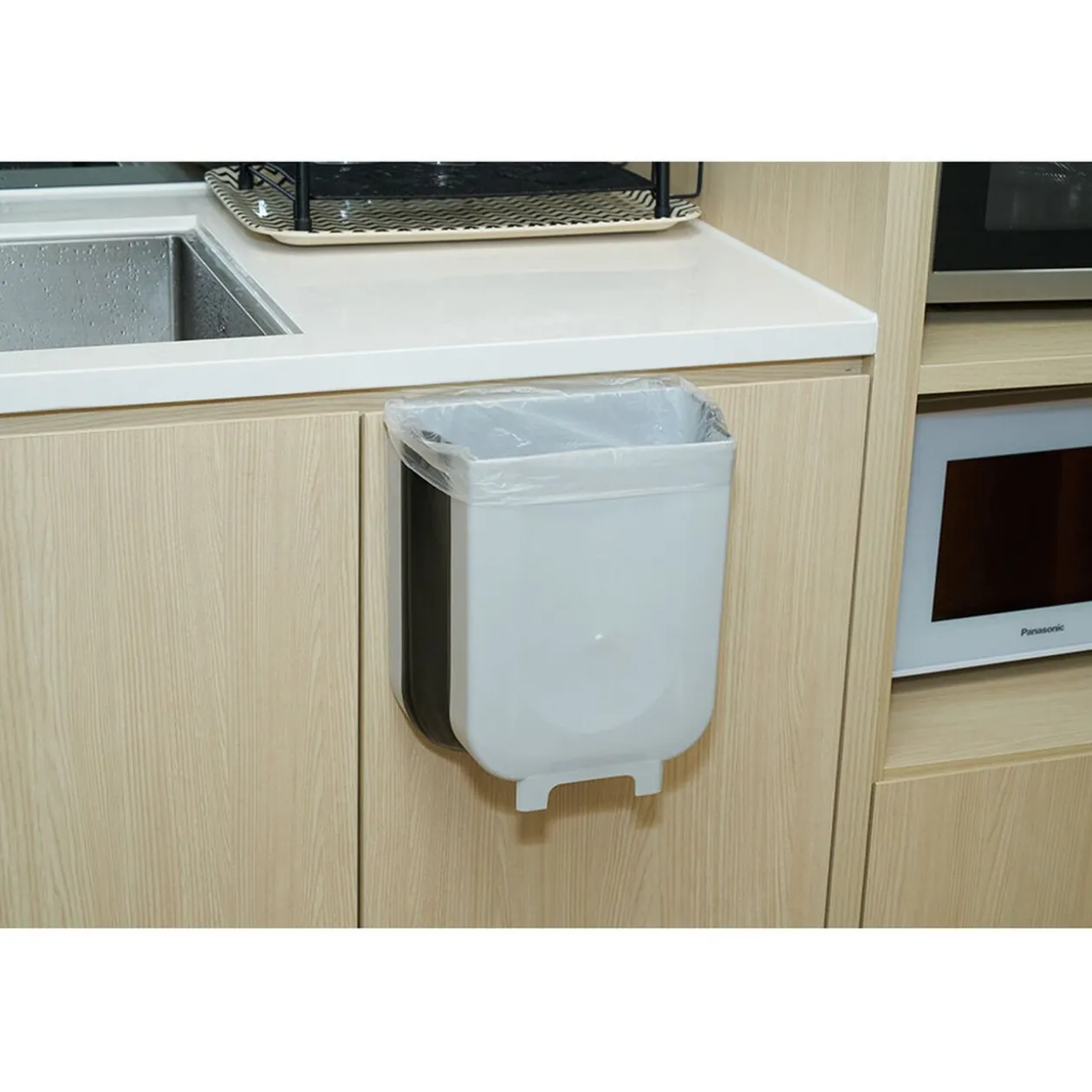 Poubelle de porte amovible et rétractable 9 L