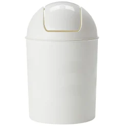 Poubelle de salle de bain en plastique blanc 6L