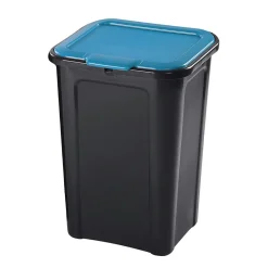 Poubelle de tri couvercle bleu 45L