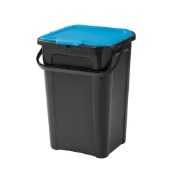 Poubelle de tri couvercle bleu 45L