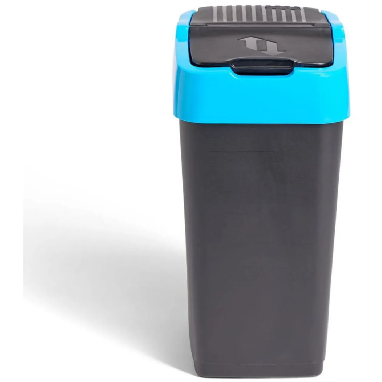 Poubelle de tri pour papier 18L plastique bleu et noir