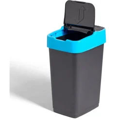 Poubelle de tri pour papier 35L plastique bleu et noir
