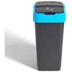 Poubelle de tri pour papier 35L plastique bleu et noir