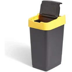 Poubelle de tri pour plastique 35L plastique jaune et noir