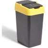 Poubelle de tri pour plastique 18L plastique jaune et noir