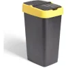 Poubelle de tri pour plastique 60L plastique jaune et noir