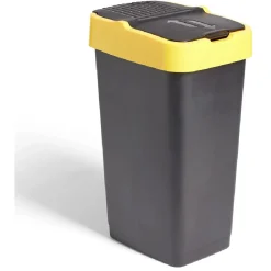 Poubelle de tri pour plastique 60L plastique jaune et noir