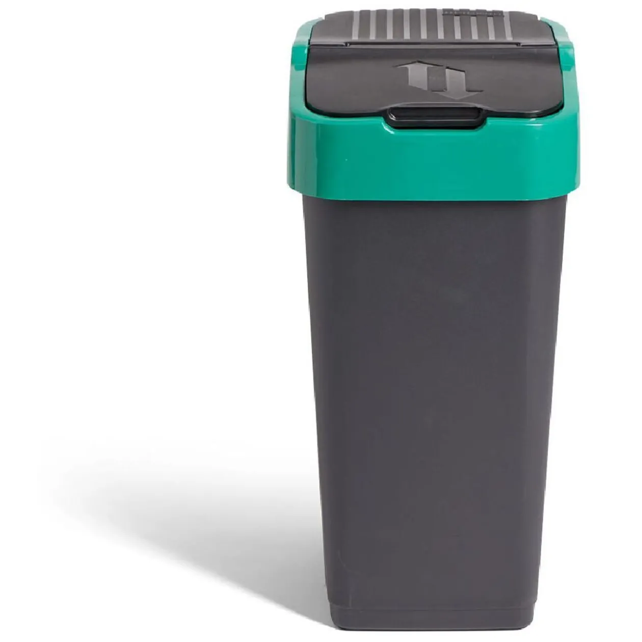 Poubelle de tri pour verre 35L plastique vert et noir