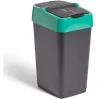 Poubelle de tri pour verre 18L plastique vert et noir