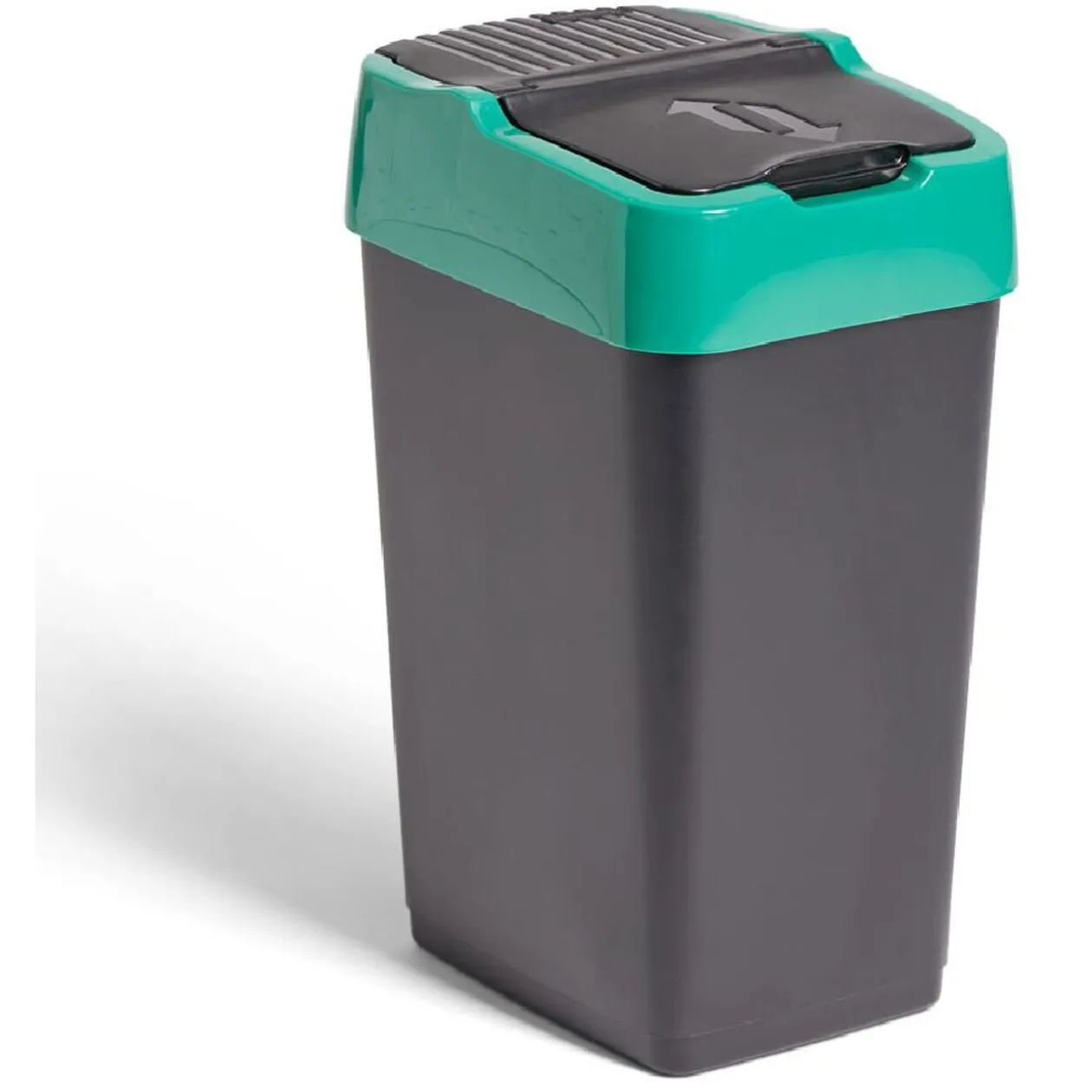Poubelle de tri pour verre 18L plastique vert et noir