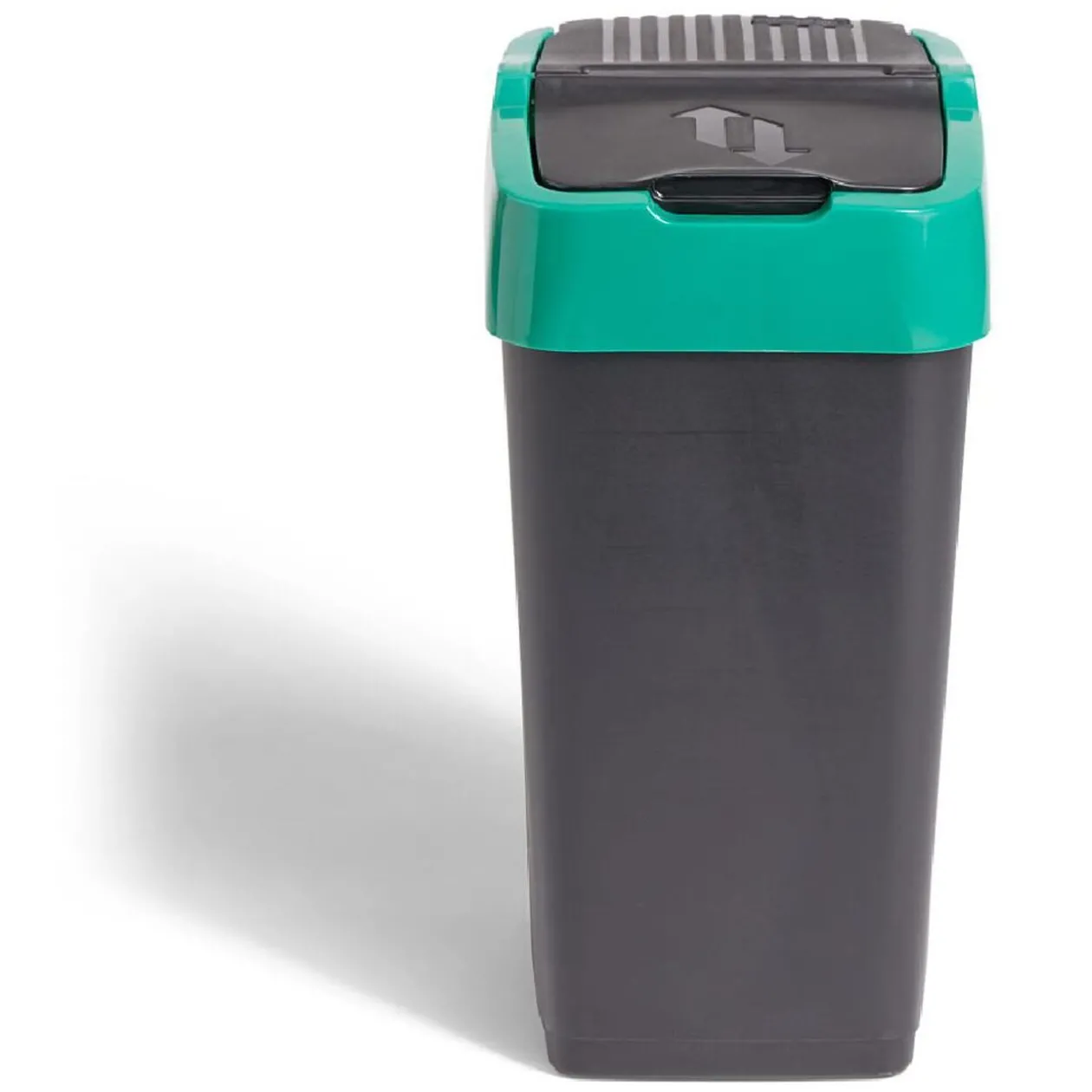 Poubelle de tri pour verre 18L plastique vert et noir
