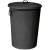 Poubelle en métal noir mat 50 L