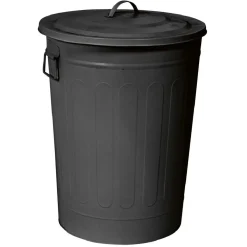 Poubelle en métal noir mat 50 L