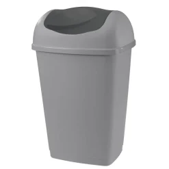 Poubelle grise à rabat 50 L
