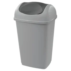 Poubelle grise à rabat 9 L