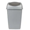 Poubelle grise et noire à rabat 15 L