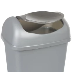 Poubelle grise et noire à rabat 15 L