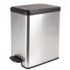 Poubelle grise slim à pédale 25 L