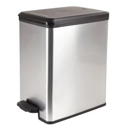 Poubelle grise slim à pédale 25 L