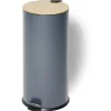 Poubelle 30L à pédale et frein de chute métal gris