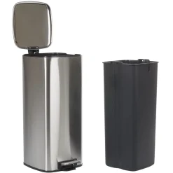 Poubelle pédale gris métallisé 30 L