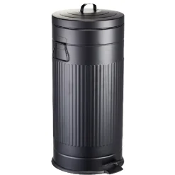 Poubelle ronde à pédale 30 L noir