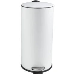 Poubelle ronde à pédale blanc 27 L