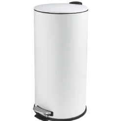 Poubelle ronde à pédale blanc 27 L