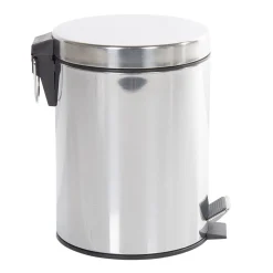 Poubelle ronde gris métallisé 5 L