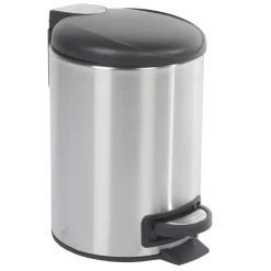 Poubelle ronde 3L à pédale métal gris noir