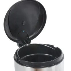 Poubelle ronde 3L à pédale métal gris noir