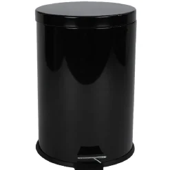 Poubelle ronde pédale noir 20 L