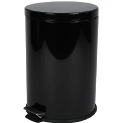 Poubelle ronde pédale noir 20 L