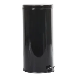 Poubelle ronde pédale noir 30 L